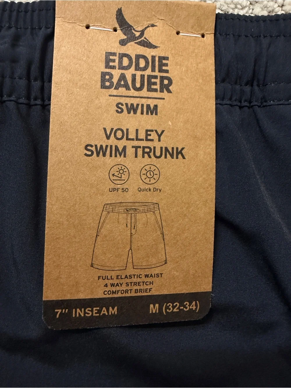 Eddie Bauer Heather Hooded Rash Guard and Swim Trunks Set  Sz M